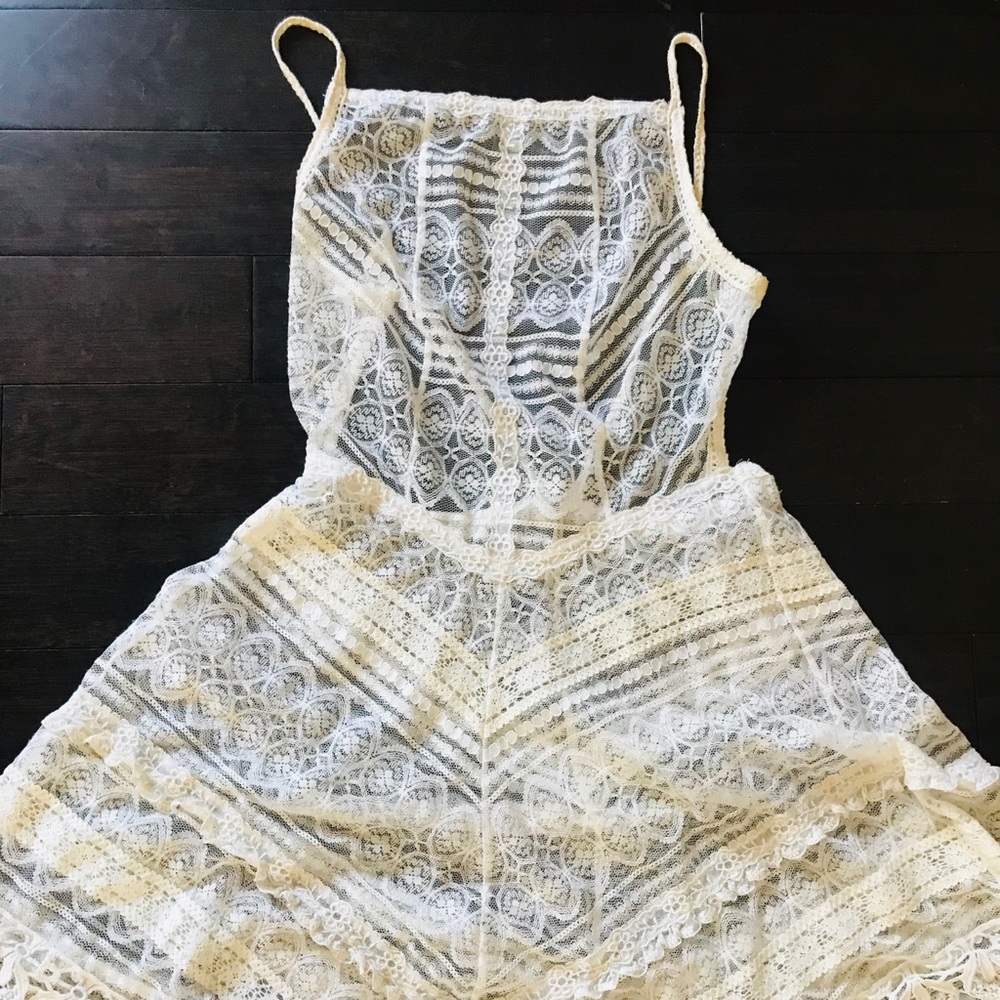 Free People Lace Apron Maxi Dress $168 Retail